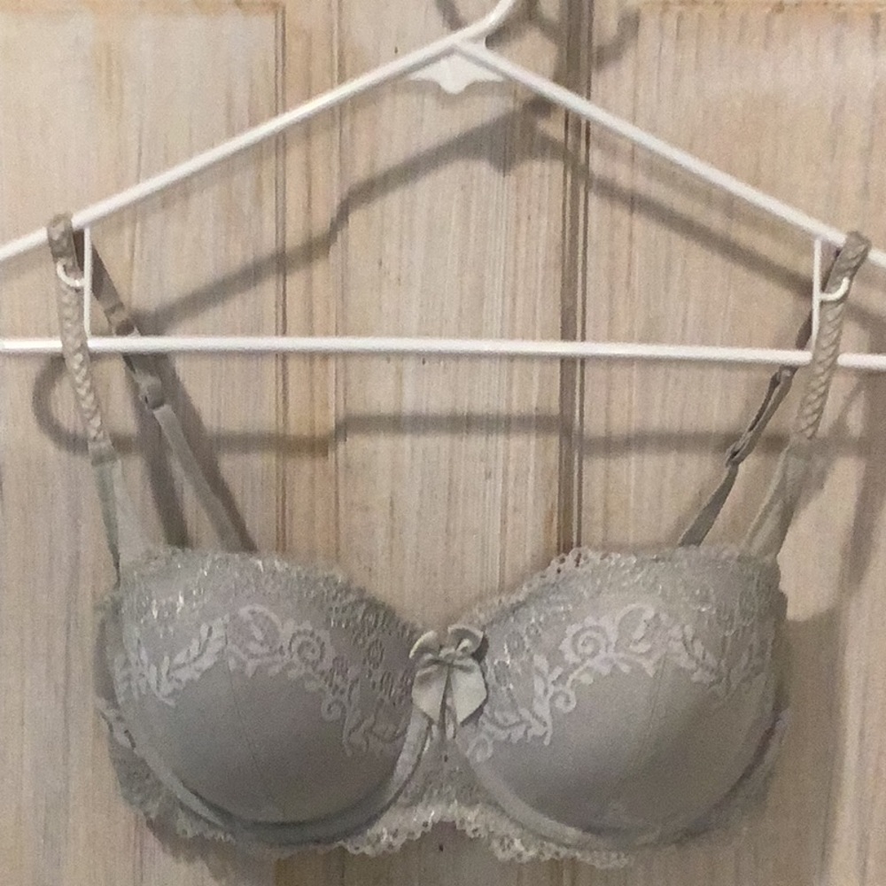 Dkny Silver Lace Underwire Bra